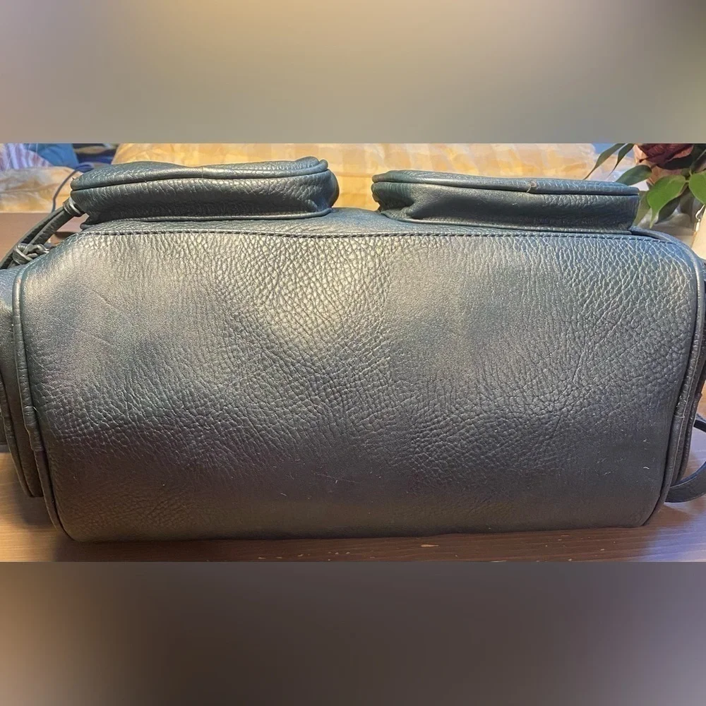 BCBGeneration Mini Duffel Bag Satchel Crossbody Green Grey Multi Pocket